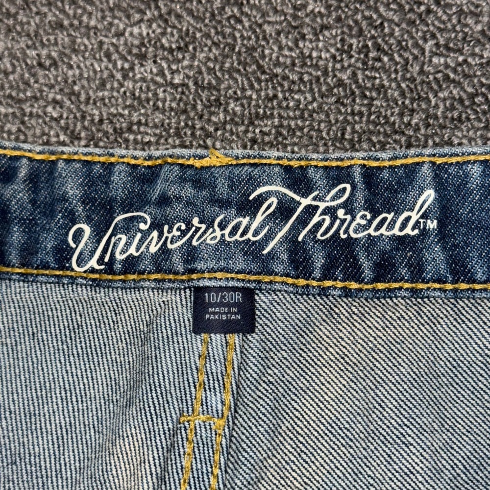 Universal Thread Womens High-Rise Straight Jeans Blue 10/30R Raw Hem 100% Cotton - Picture 5 of 10